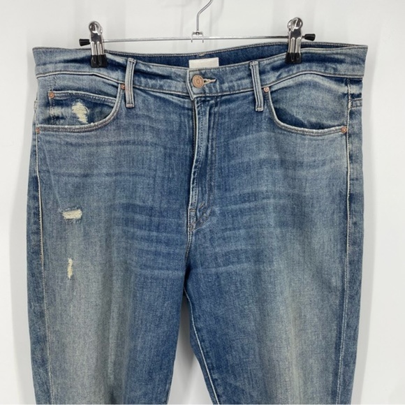 MOTHER The Stunner Ankle Step Fray Jeans Helter Skelter wash Sz‎ 31 - Picture 4 of 15